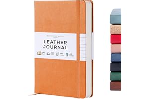 Beechmore Books Lined Journal Notebook, 5.8 x 8.3 inch, A5 160 Lined Pages, Hardcover Leather Journals for Women, Men, Writing and Notebooks for Work - 120 GSM Thick Paper, Gifts Box Included