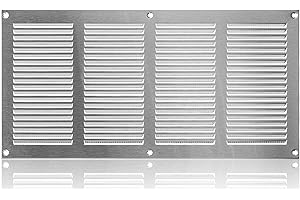 ABOUT VENT 400x200mm Grille de Ventilation en Acier Inoxydable avec Moustiquaire - Grilles d'aération Métallique