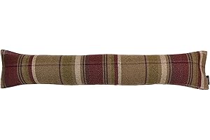 McAlister Textiles Mulberry Purple Heritage Tartan Fabric Draught Excluder 18cm x 120cm Large Draft Stopper For Doors & Windows Machine Washable Outer Fabric & Removable Inner