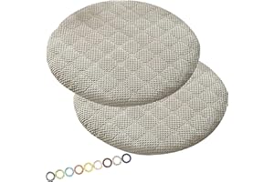 MCNDSI Round Seat Cushion, Chair Cushion, 30/40/35/50/45 cm, Seat Cushion, Cotton Seat Cushion, Chair Cushion for Outdoor, Indoor, Garden Chair, Kitchen or Dining Room Chair (K8.2 Pieces_14 inches/35