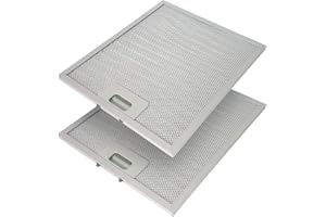 LEAD HOME Metalowy filtr przeciwtłuszczowy do okapów kuchennych, 318 x 258 mm, filtr przeciwtłuszczowy z metalową kratką do okapów kuchennych (2 sztuki)