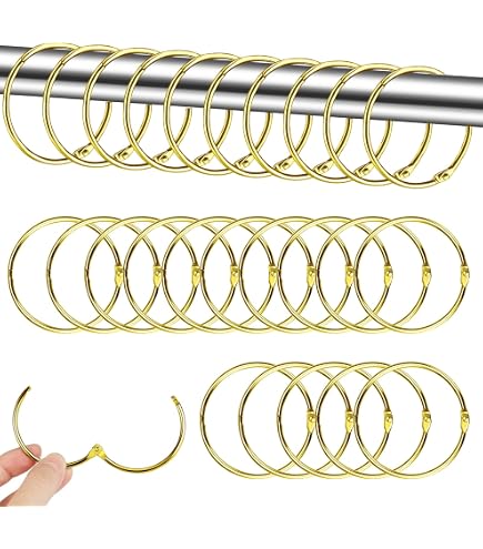 40 Anneaux Rideau Métal Argent - Pour Douche Et Tringles - Design Ouvert Et Résistant