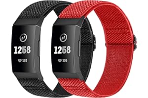 Janpso 2 Pack Bracelet de Remplacement Compatible avec Fitbit Charge 4 /Charge 3 /Charge 3 SE, Bande de Sport en Nylon Respirant Réglable pour Hommes Femmes