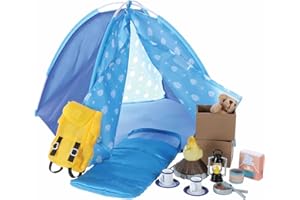 Lottie Dolls Camping Playset, Doll Camping Toys for Girls & Boys, Toy Campfire Doll Camping Accessories, Boy & Girl Camping Toys