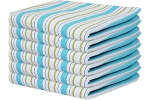Sweet Needle Paños de Cocina, Paquete de 6-100% algodón, Tejido de Cesta, Rayas con Lazo para Colgar, Muy absorbentes, Calidad Profesional, Resistentes - 45x70 CM Azul Lavanda 45 x 70 cm
