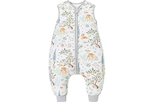 Chilsuessy Gigoteuse Bébé à Pieds Turbulette Fille Garçon Tog 2.5 Gigoteuse pour bébé avec Pieds, 2.5 Tog/Cerf de prune,