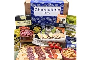 THE CHEESE WEDGE CO. Charcuterie Gift Box Gift, Meat, Cheese, and 6 Other Gourmet Food Hamper Treats Hampers For Men Women Foodies