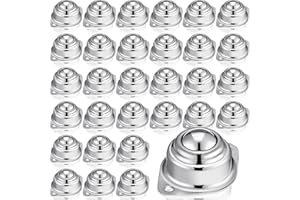 Gisafai 30 Pcs Roller Ball Transfer Bearing Carbon Steel Round Ball Transfer Unit Universal Ball Casters for Conveyor Roller Stand Transmission System Furniture (1")
