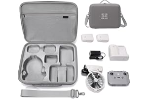 TaoAcc DJI Flip Fly More Combo Sac de Transport Case Étui de Protection pour DJI Flip RC-N3 et 7 Batteries Accessoires de Drone Sac de Voyage Portable PU avec Sangle de Transport, Gris