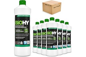 BiOHY Floor Cleaner for Wiping Robots (9 x 1l Bottle) | Concentrate for All Wiping & Suction Robots with Wet Function | Sustainable & Ecological (Bodenreiniger für Wischroboter)