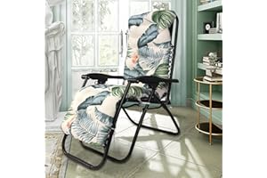 CUSHSUNR Sun Lounger Cushions Only, 170x53cm Garden Sunlounger Cushions Replacement Sunbed Cushion Garden Lounger Seat Pads for Indoor Outdoor Patio Yard Beach (Palm Leaves)