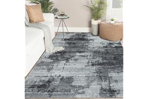 Famibay Dywany do salonu, duży, 160 x 230 cm, można prać w pralce, ciemnoszary, nowoczesny, do sypialni, jadalni, miękki dywan z krótkim włosiem