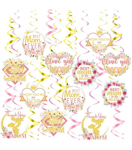 Red Tone Happy Mother's Day Banner Heart Pattern Mother's Day - View #4