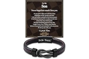 BOCHOI Bracelet for Men To My Man/Husband/Son/Granddad/Boyfriend/Man/Brother Bracelet, Braided Leather Bracelet for Dad/Son/Granddad/Husband/Man/Brother Christmas Gifts, Bracelet Gifts for men