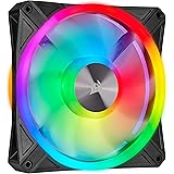 Corsair iCUE QL140 RGB, 140 mm RGB LED PWM Fan (34 Individually Addressable RGB LEDs, Speeds Up to 1,250 RPM, Low-Noise) Sing