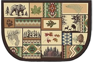 Demissle Fireplace Hearth Rug Fireplace Mats Cabin Southwestern Fireproof Fireplace Rug Fire Resistant Mat for Wood Stove Floor Protector for Kitchen Indoor Outdoor (Rustic,24 x 59 Inch)