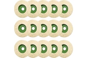 Yauhar 15Pcs 4 Inches Wool Felt Disc Wheel Pad for 5/8" Arbor Angle Grinder, Buffing Polishing Wheel for Metal Aluminum,Stainless Steel, Chrome, Jewelry, Wood, Plastic, Ceramic, Glass