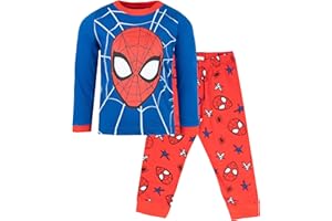 Marvel Pyjama pour Les garçons de 3 à 10 Ans | Pyjama Spiderman à Manches Longues | Costume de Super-héros 100% Coton | Marchandise Officielle | Cadeau pour Les garçons -