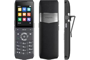 GEQUDIO GW-20 IP Telefon schnurlos mit Ladeschale für Fritzbox, Telekom, SIP kompatibel - Premium Freisprechen & Bluetooth - Dualband Wi-Fi 6 mit WLAN Roaming IP67 wasserdicht (GW-20 mit Ladeschale)