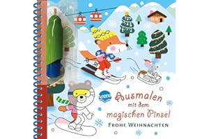 Ausmalen mit dem magischen Pinsel. Frohe Weihnachten: Malbuch mit Wassertankstift für Kinder ab 3 Jahren