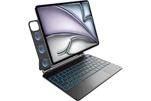 NIMIN Clavier pour iPad Air 11 pouces (M3/M2,2025/2024), Air 5e/4e Gen et iPad Pro 11" (4e/3e/2e/1re Gen) avec Design magnétique Flottant,Pavé Tactile Multi-Touch,Rétroéclairées,Magic Keyboard,AZERTY,Noir