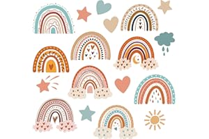 NEZYO 90 Pieces Rainbow Classroom Decor Rainbow Clouds Star Heart Sun Bulletin Board Birthday Party Baby Shower Decor for Bulletin Board Classroom School Decorations Supplies