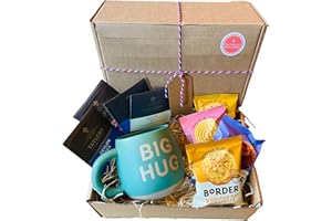 THE LITTLE GIFT BOX CO. LONDON Big Hug in a Box Gift Set Hamper with Mug, Tea and Biscuits - Self Care, Get Well Soon, (Green)