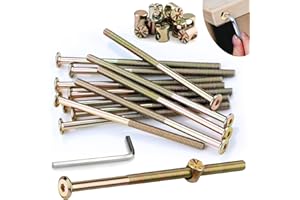 SWTYExt 12pcs Furniture Screws M6x90 mm include Bed Bolts 90 mm Barrel Nuts M6 with Hex Key Furniture Bolts Zinc Plated Screws Hex Socket Head for Beds Cots Chairs