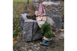 FIYSON 15cm Gartenzwerg Ornament lustiger pinkelnder Gnom Frecher Gartenzwerg Figuren aus Kunstharz Wetterfest Zwerg Statue für Hof Rasenschmuck Balkon Terrasse Innen oder Außendekorationen
