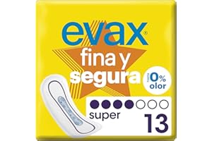 Evax Fina Y Segura Compresas Superabsobentes Super/Maxi, Neutralizan El Olor, Ultrafinas, 13 Unidades
