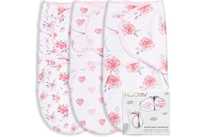 Mama Cheetah Pucksack Baby, Wickeltuch für Säuglinge (0-3 Monate), verstellbares Wickeldecke für Neugeborene, 3er-Pack Pucktuch, 100% Bio-Baumwolle Swaddle Decke