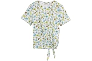 TOM TAILOR Denim T-shirt damski, 37809 - biało-zielono-niebieski nadruk kwiatowy, M