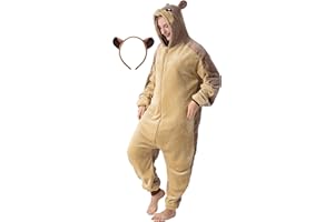 corimori Flauschige Erwachsenen Tier-Kostüme mit Reißverschluss und Haarband (150-190cm Körpergröße)