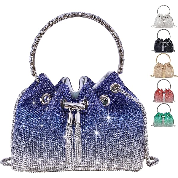 Jesustree Pochette Soirée Brillante Argentée Chaîne Démontable - Sac Main Luxe Mariage Cocktail Femme