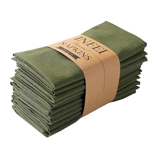 INFEI Servietten Polyester-Leinen, 12er-Set