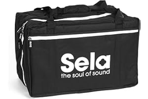 Sela SE 005 Cajon Tasche Black, Hochwertige Nylontasche für Cajons mit Rucksackfunktion und Seitenfach