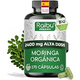 Moringa Oleifera Organic, 2400 mg per Dose - 270 Moringa Capsules Pure with Vitamins, Minerals and Antioxidants - 2+ Month Su