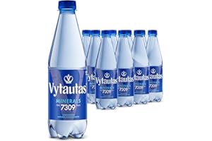 VYTAUTAS Sparkling Natural Mineral Water 500 ml Pack of 12 For Maximum Hydration Full of Essential Minerals such as Calcium, Magnesium, Functional Water, High Mineralization