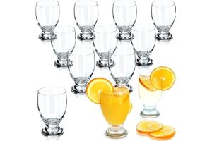 KADAX Bicchieri da Tavola in Vetro Trasparente per Acqua, Limonata e Succhi di Frutta, Bicchieri con Piedi per Tutte le Occasioni (Set di 12, 250 ml)