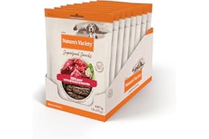NATURE'S VARIETY Natures variety Snacks para Perros Adultos con Buey, Espinacas y Quinoa 85g x 8