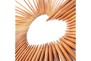 LIHAO Kollektion mit Stricknadeln, Doppelspitze, aus Bambus (15 Größen, 75 Stück insgesamt)