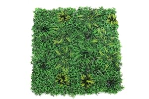 GOTGELIF 1mx1m (4 Pcs 0.5x5m) Artificial Plant Living Wall Panels, Artificial Hedges Panels Greenery Grass Backdrop Wall Decoration with 6 Different Plants for Indoor, Outdoor, Garden, Patio, Wedding, Party