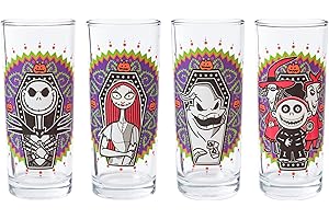 SILVER BUFFALO Lot de 4 verres Disney L'Étrange Noël de monsieur Jack Jour des morts 30 ml