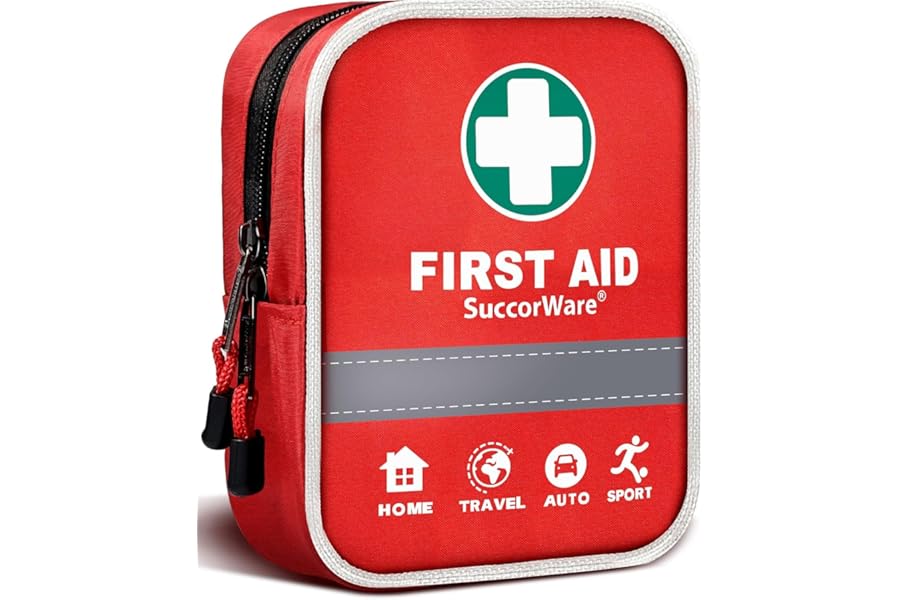 130 Pieces First Aid Kit with Hospital Grade Medical Supplies - Includes Emergency Blanket, Bandage - Great for Home, Outdoors, Office, Car, Travel, Camping, Hiking, Boating