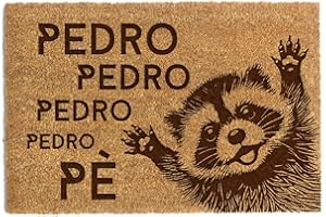 HAPPENINGS Wycieraczka z kokosa z zabawnym tekstem i grafiką – Pedro Pe – wejście – naturalne maty kokosowe – antypoślizgowa