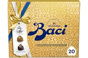 BACI PERUGINA Cioccolatini Assortiti ripieni al Gianduia, Scatola Regalo Fondente 250g