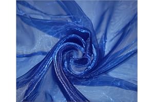 THEFABRICTRADE Premium Crystal Organza Voile Fancy Dress Costume Decorations Fabric 150cm Wide/Sold by The Metre (Navy)