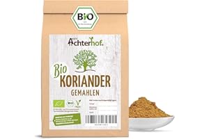 ‎VOM-ACHTERHOF Koriander gemahlen Bio 500g | fein gemahlene Koriandersaat in Bio-Qualität | würzig, nussig und leicht süßlich im Geschmack | Korianderpulver | vom Achterhof