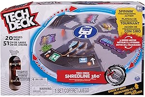 Tech Deck - Shredline 360, motorisierter, sich drehender Finger-Skatepark (Durchmesser: 51 cm) für endloses Skaten - tolles Zubehör inkl. Fingerboard, ab 6 Jahren