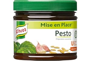 Knorr Mise En Place Pesto (Basilic + Ail), Sans colorant ni conservateur, Vegan 340g